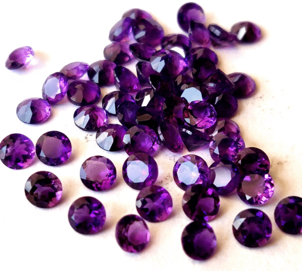 Natural 2.5 mm African Amethyst Round Faceted AAA Quality – Amethyst Round Faceted 2.5mm