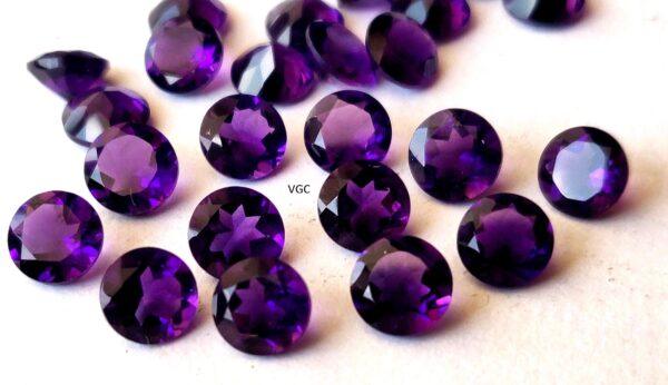 Natural 6 mm African Amethyst Round Faceted AAA Quality – Amethyst Round Faceted 6mm