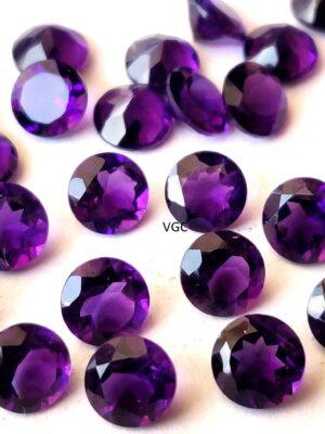 Natural 7 mm African Amethyst Round Faceted AAA Quality – Amethyst Round Faceted 7mm