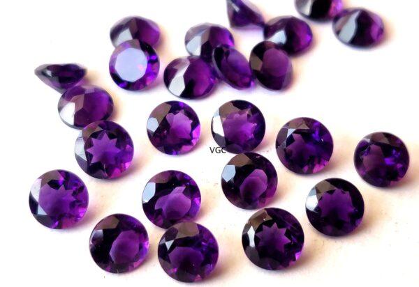 Natural 6 mm African Amethyst Round Faceted AAA Quality – Amethyst Round Faceted 6mm