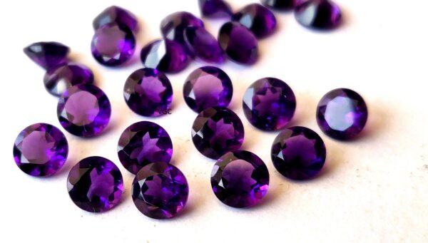 Natural 6 mm African Amethyst Round Faceted AAA Quality – Amethyst Round Faceted 6mm