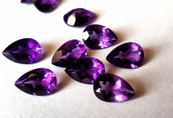 Natural 4×6 mm African Amethyst Pear Faceted AAA Quality – Amethyst Pear Faceted 4x6mm