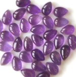 Natural 6×8 mm African Amethyst Pear Cabochon Flat Back AAA Quality – Amethyst Pear Cabochon