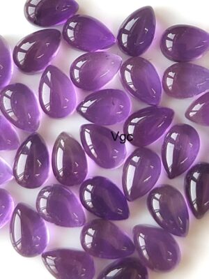 Natural 6×8 mm African Amethyst Pear Cabochon Flat Back AAA Quality – Amethyst Pear Cabochon