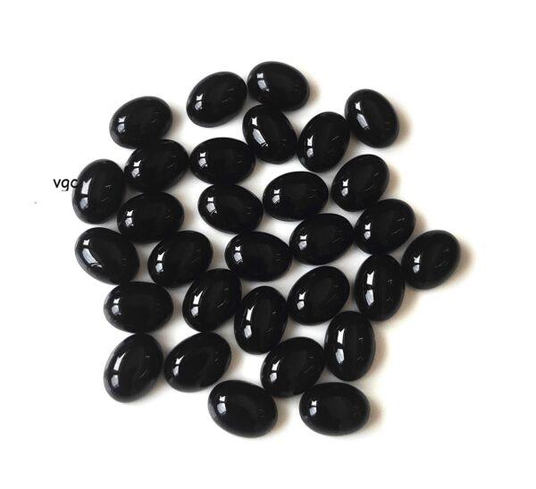 Natural Black Onyx 5×7 mm Oval Cabochon Flat Back – Black Onyx Oval Cabochon 5x7mm