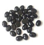 Natural Black Onyx 5×7 mm Oval Cabochon Flat Back – Black Onyx Oval Cabochon 5x7mm