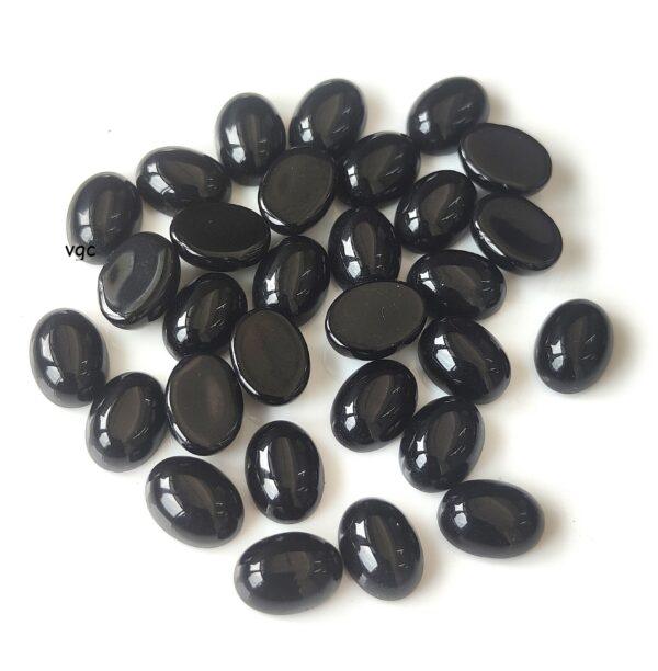Natural Black Onyx 5×7 mm Oval Cabochon Flat Back – Black Onyx Oval Cabochon 5x7mm