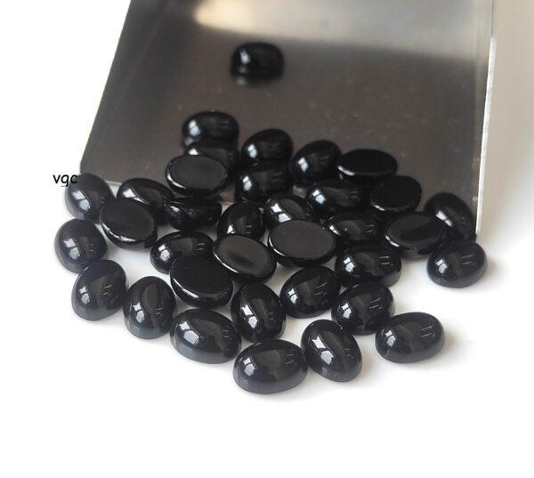 Natural Black Onyx 5×7 mm Oval Cabochon Flat Back – Black Onyx Oval Cabochon 5x7mm