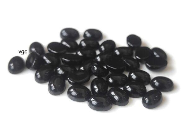 Natural Black Onyx 5×7 mm Oval Cabochon Flat Back – Black Onyx Oval Cabochon 5x7mm
