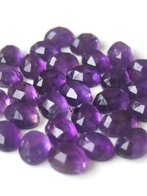 Natural 6×8 mm African Amethyst Oval Rose Cut AAA Quality – Amethyst Oval Faceted 6x8mm