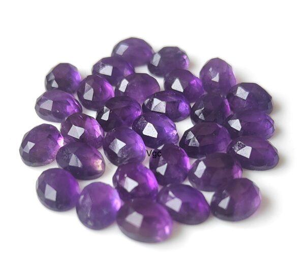Natural 6×8 mm African Amethyst Oval Rose Cut AAA Quality – Amethyst Oval Faceted 6x8mm