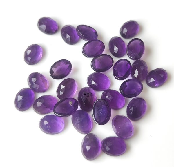 Natural 6×8 mm African Amethyst Oval Rose Cut AAA Quality – Amethyst Oval Faceted 6x8mm