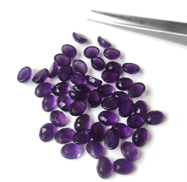 Natural 6×8 mm African Amethyst Oval Rose Cut AAA Quality – Amethyst Oval Faceted 6x8mm