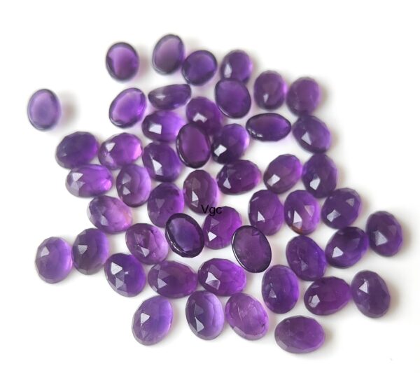 Natural 6×8 mm African Amethyst Oval Rose Cut AAA Quality – Amethyst Oval Faceted 6x8mm