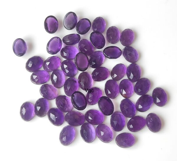 Natural 6×8 mm African Amethyst Oval Rose Cut AAA Quality – Amethyst Oval Faceted 6x8mm