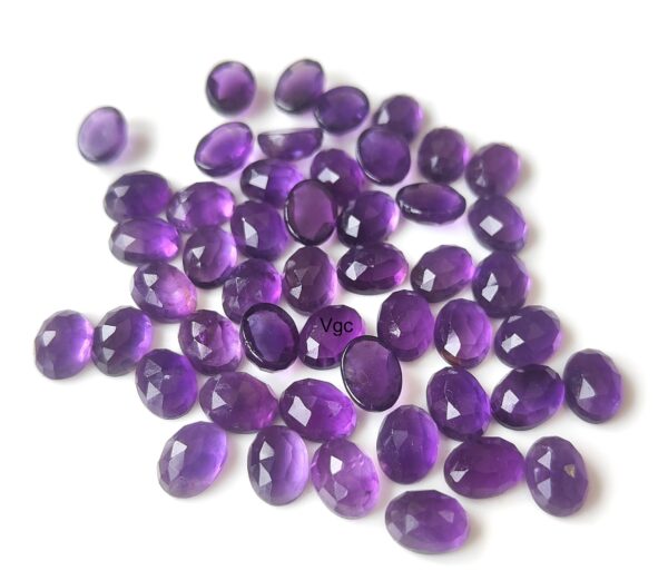 Natural 6×8 mm African Amethyst Oval Rose Cut AAA Quality – Amethyst Oval Faceted 6x8mm