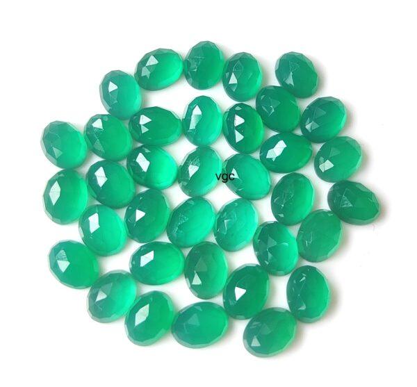 Natural Green Onyx 6×8 mm Oval Rose Cut – Green Onyx Oval Rose Cut 6x8mm