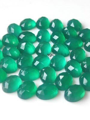 Natural Green Onyx 6×8 mm Oval Rose Cut – Green Onyx Oval Rose Cut 6x8mm