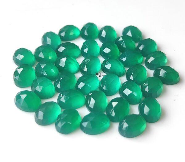 Natural Green Onyx 6×8 mm Oval Rose Cut – Green Onyx Oval Rose Cut 6x8mm