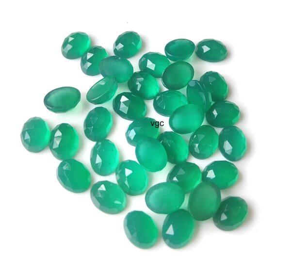 Natural Green Onyx 6×8 mm Oval Rose Cut – Green Onyx Oval Rose Cut 6x8mm