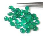 Natural Green Onyx 6×8 mm Oval Rose Cut – Green Onyx Oval Rose Cut 6x8mm