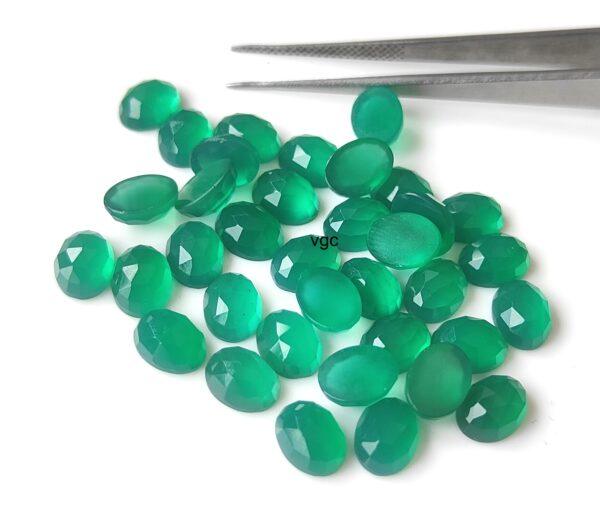 Natural Green Onyx 6×8 mm Oval Rose Cut – Green Onyx Oval Rose Cut 6x8mm