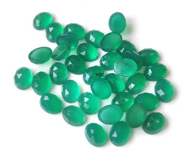 Natural Green Onyx 6×8 mm Oval Rose Cut – Green Onyx Oval Rose Cut 6x8mm