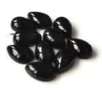Natural Black Onyx 8×12 mm Pear Cabochon Flat Back – Black Onyx Pear Cabochon 8x12mm