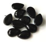 Natural Black Onyx 8×12 mm Pear Cabochon Flat Back – Black Onyx Pear Cabochon 8x12mm