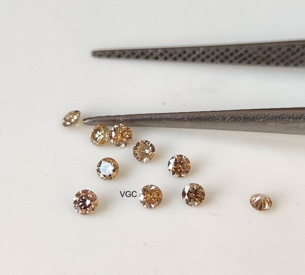 Natural Brown Diamond Brilliant Cut 3 mm Round – Brown Color Diamond 3mm