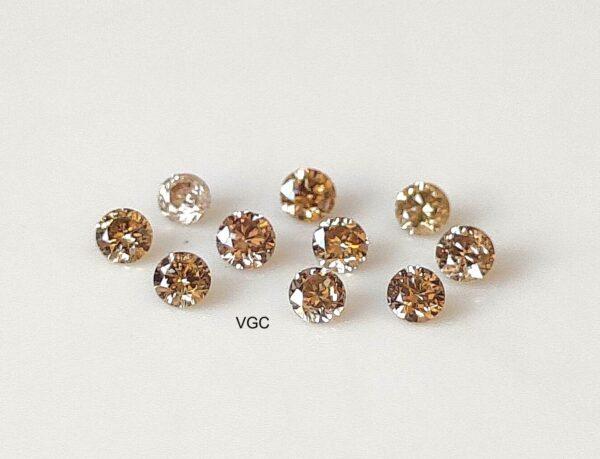 Natural Brown Diamond Brilliant Cut 3 mm Round – Brown Color Diamond 3mm