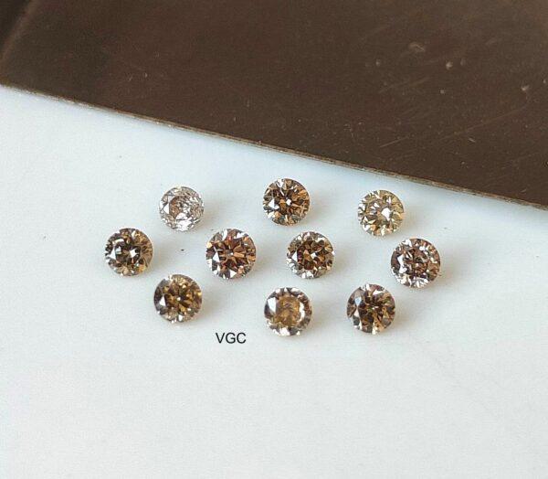 Natural Brown Diamond Brilliant Cut 3 mm Round – Brown Color Diamond 3mm