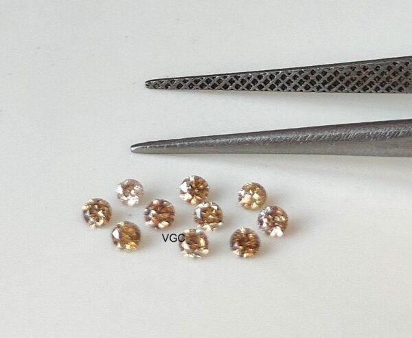 Natural Brown Diamond Brilliant Cut 3 mm Round – Brown Color Diamond 3mm