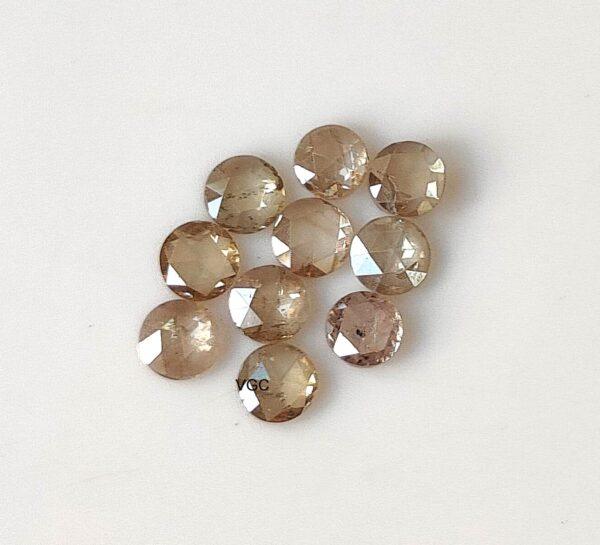 Natural Brown Diamond Rose Cut 2.5 mm Round – Brown Color Diamond 2.5mm