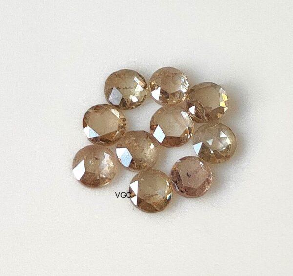 Natural Brown Diamond Rose Cut 2.5 mm Round – Brown Color Diamond 2.5mm