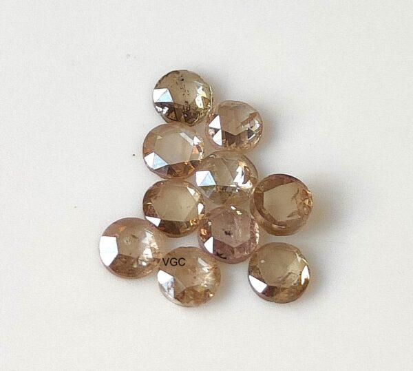 Natural Brown Diamond Rose Cut 2.5 mm Round – Brown Color Diamond 2.5mm