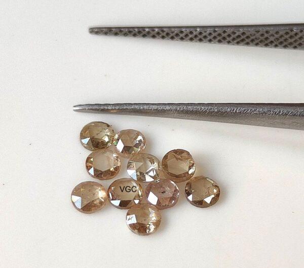 Natural Brown Diamond Rose Cut 2.5 mm Round – Brown Color Diamond 2.5mm