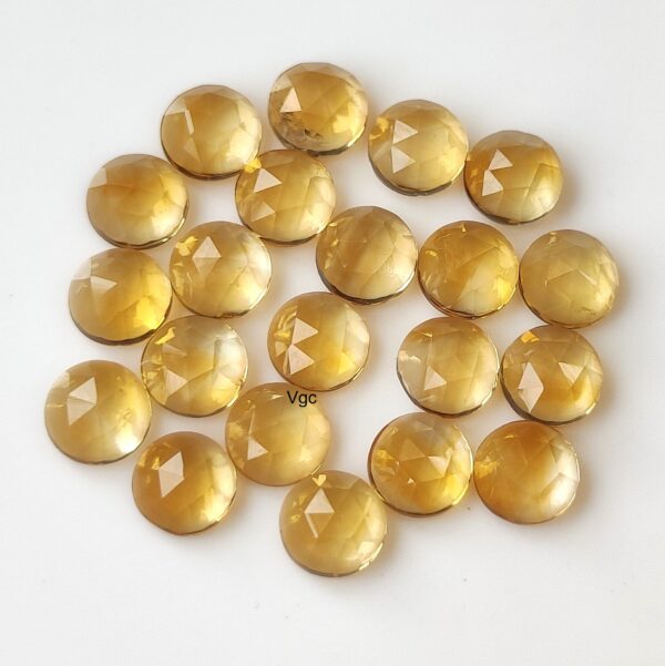Natural 6 mm Citrine Round Rose Cut AAA Quality – Citrine Round Rose Cut 6mm