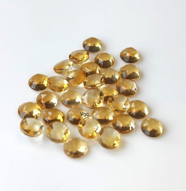 Natural 5 mm Citrine Round Rose Cut AAA Quality – Citrine Round Rose Cut 5mm
