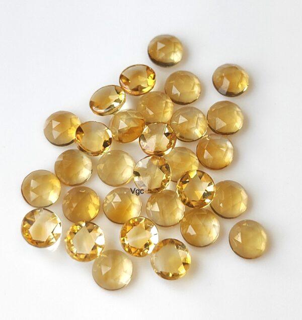 Natural 5 mm Citrine Round Rose Cut AAA Quality – Citrine Round Rose Cut 5mm