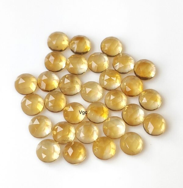 Natural 5 mm Citrine Round Rose Cut AAA Quality – Citrine Round Rose Cut 5mm