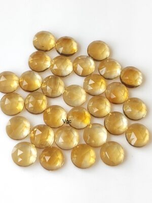 Natural 6 mm Citrine Round Rose Cut AAA Quality – Citrine Round Rose Cut 6mm