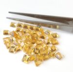 Natural 4×4 mm Citrine Square Cut Faceted AAA Quality – Citrine Square Faceted 4mm