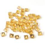 Natural 4×4 mm Citrine Square Cut Faceted AAA Quality – Citrine Square Faceted 4mm