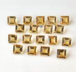 Natural 4×4 mm Citrine Square Cut Faceted AAA Quality – Citrine Square Faceted 4mm