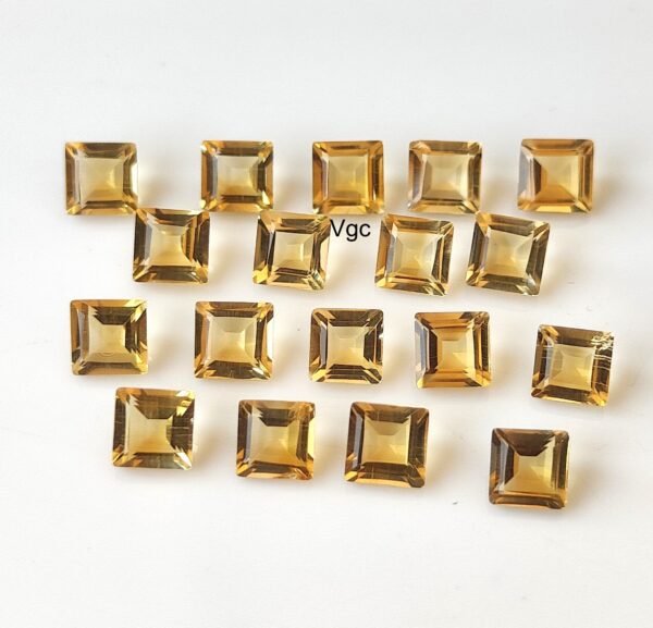 Natural 4×4 mm Citrine Square Cut Faceted AAA Quality – Citrine Square Faceted 4mm