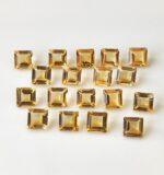 Natural 4×4 mm Citrine Square Cut Faceted AAA Quality – Citrine Square Faceted 4mm