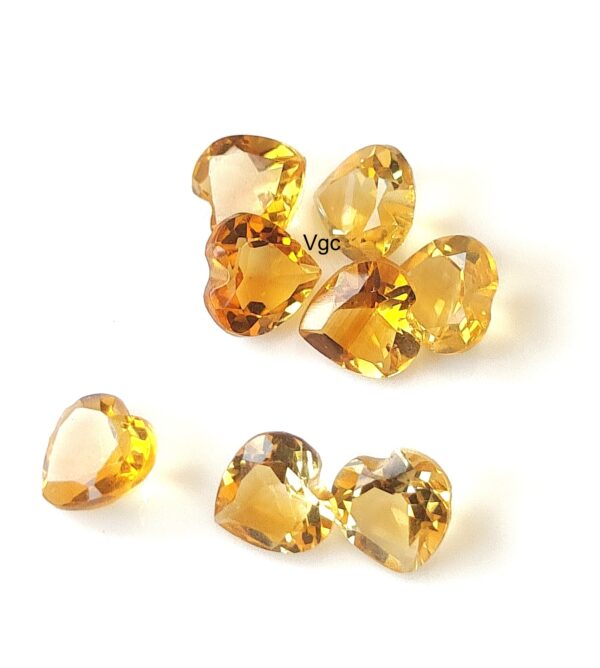 Natural 4×4 mm Citrine Heart Cut Faceted AAA Quality – Citrine Heart Faceted 4mm