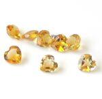 Natural 4×4 mm Citrine Heart Cut Faceted AAA Quality – Citrine Heart Faceted 4mm
