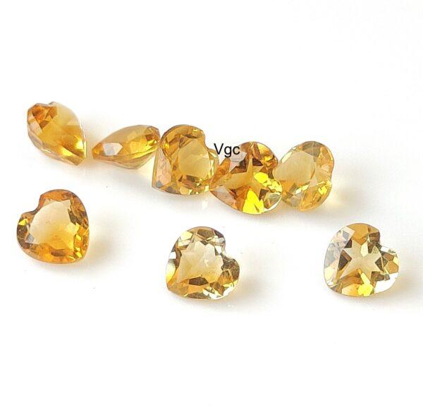 Natural 4×4 mm Citrine Heart Cut Faceted AAA Quality – Citrine Heart Faceted 4mm